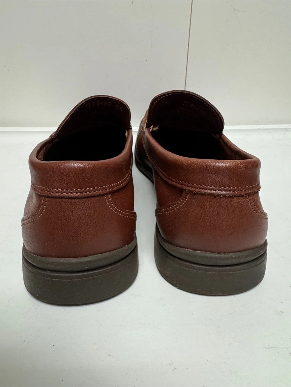 Brass Boot Brown Leather Slip-On Loafers for Men